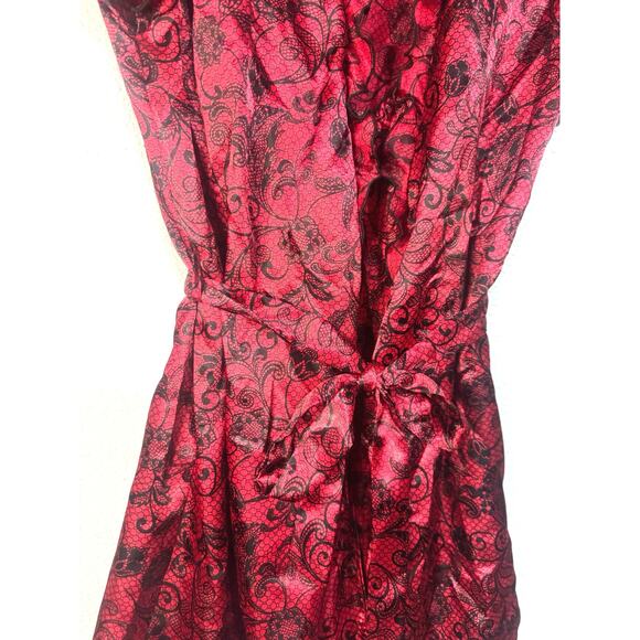Seductive Red Black Lingerie Set Medium Nighty Chemise boudoir Fairy Sexy Robe - Picture 5 of 12